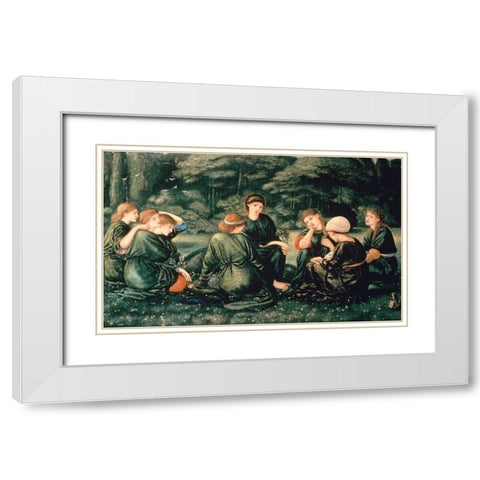 Green Summer White Modern Wood Framed Art Print with Double Matting by Burne-Jones, Sir Edward