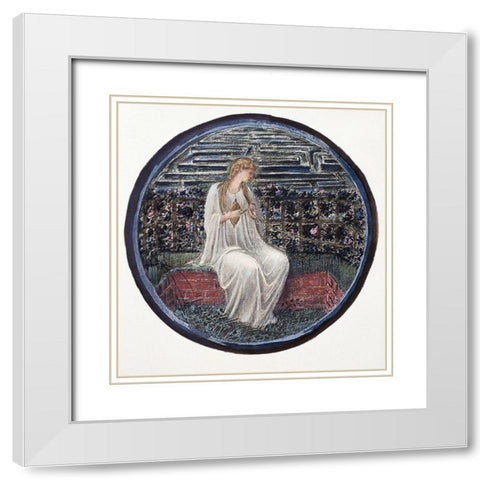 Love In a Tangle White Modern Wood Framed Art Print with Double Matting by Burne-Jones, Sir Edward