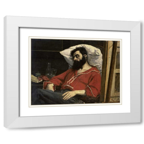 Convalescent White Modern Wood Framed Art Print with Double Matting by Carolus-Duran, Emile Auguste
