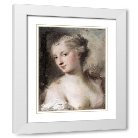 Diana White Modern Wood Framed Art Print with Double Matting by Carriera, Rosalba
