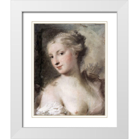 Diana White Modern Wood Framed Art Print with Double Matting by Carriera, Rosalba