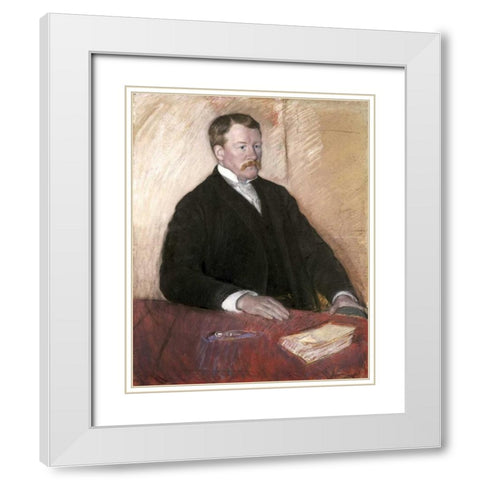 Alexander J. Cassatt White Modern Wood Framed Art Print with Double Matting by Cassatt, Mary