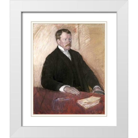 Alexander J. Cassatt White Modern Wood Framed Art Print with Double Matting by Cassatt, Mary