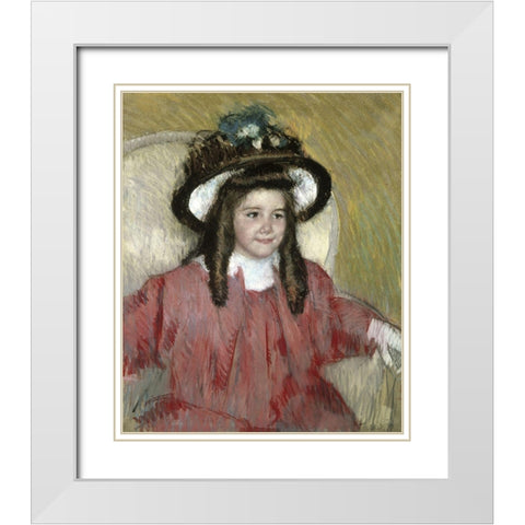 Anne Marie Durand Ruel White Modern Wood Framed Art Print with Double Matting by Cassatt, Mary