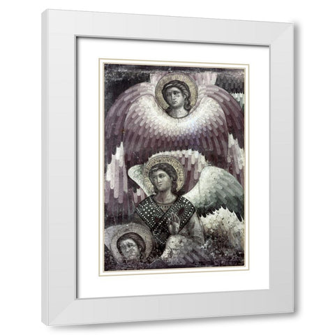 Archangel Seraphim White Modern Wood Framed Art Print with Double Matting by Cavallini, Pietro