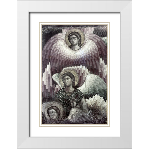 Archangel Seraphim White Modern Wood Framed Art Print with Double Matting by Cavallini, Pietro