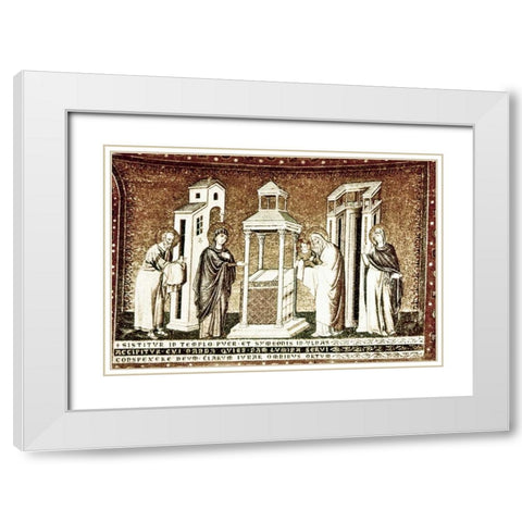 Presentation In The Temple White Modern Wood Framed Art Print with Double Matting by Cavallini, Pietro