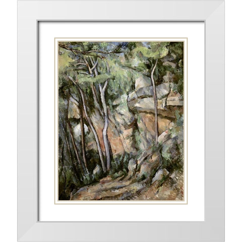 In The Park of Chateau Noir White Modern Wood Framed Art Print with Double Matting by Cezanne, Paul