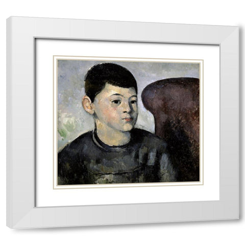 Portrait of the Artists Son White Modern Wood Framed Art Print with Double Matting by Cezanne, Paul