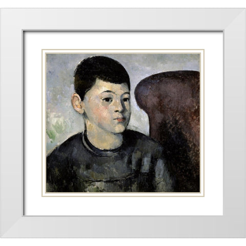 Portrait of the Artists Son White Modern Wood Framed Art Print with Double Matting by Cezanne, Paul