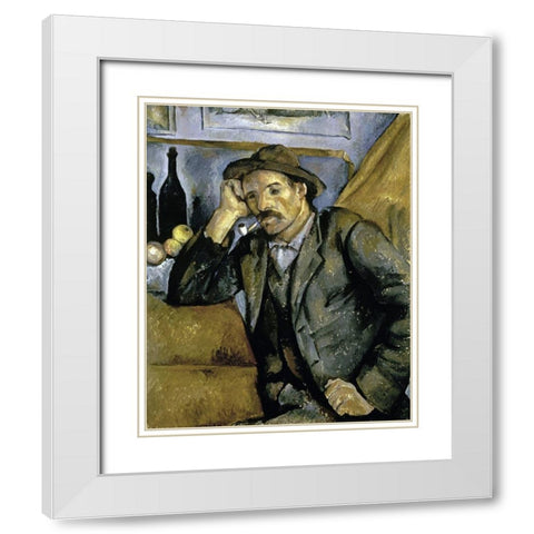 Smoker White Modern Wood Framed Art Print with Double Matting by Cezanne, Paul