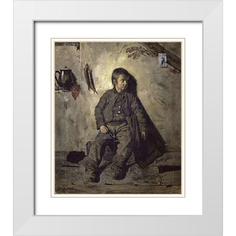 Un Petit Ramoneur White Modern Wood Framed Art Print with Double Matting by De Chatillon, Charles