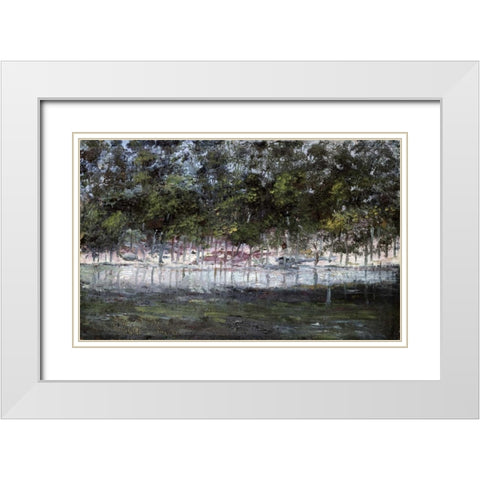 Las Fuentes De Tialpan White Modern Wood Framed Art Print with Double Matting by Clausell, Joaquin
