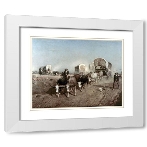Ships of The Plains White Modern Wood Framed Art Print with Double Matting by Colman, Samuel