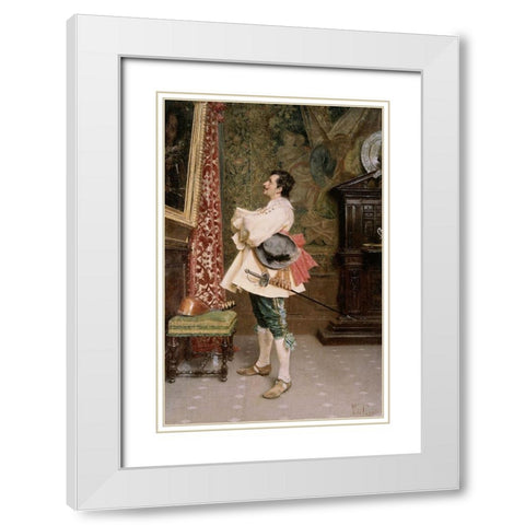 In Front of The Portrait White Modern Wood Framed Art Print with Double Matting by Conti, Tito
