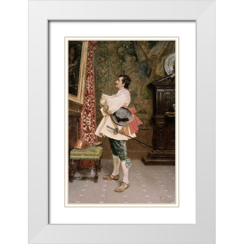 In Front of The Portrait White Modern Wood Framed Art Print with Double Matting by Conti, Tito