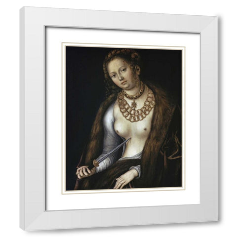 Lucretia White Modern Wood Framed Art Print with Double Matting by Cranach, Lucas