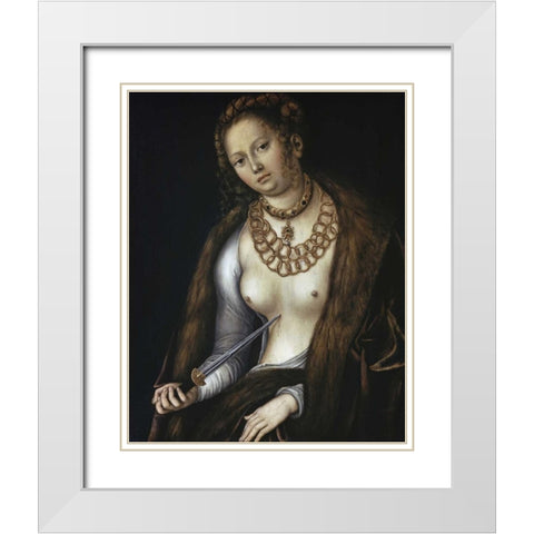 Lucretia White Modern Wood Framed Art Print with Double Matting by Cranach, Lucas