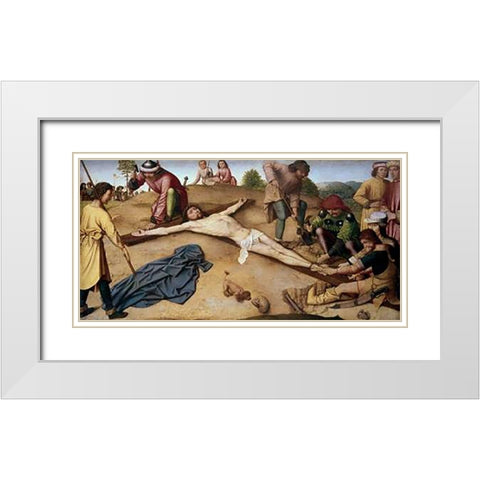 Museumist Nailed To The Cross White Modern Wood Framed Art Print with Double Matting by David, Jacques-Louis