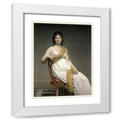 Portrait De Madame Verninac White Modern Wood Framed Art Print with Double Matting by David, Jacques-Louis