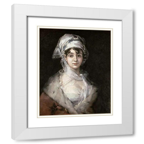 Antonia Zarate White Modern Wood Framed Art Print with Double Matting by Goya, Francisco De