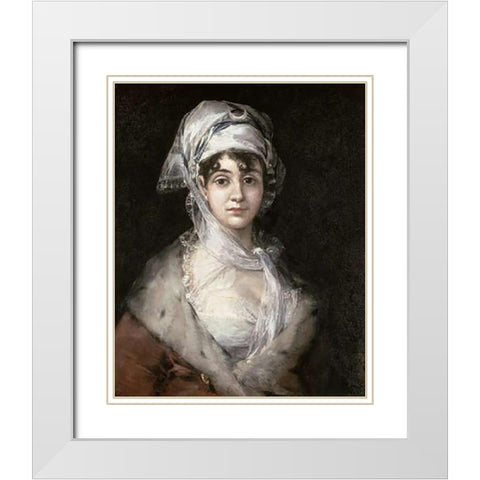 Antonia Zarate White Modern Wood Framed Art Print with Double Matting by Goya, Francisco De