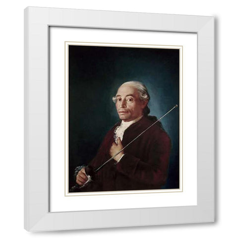 Portrait of Sabatini White Modern Wood Framed Art Print with Double Matting by Goya, Francisco De