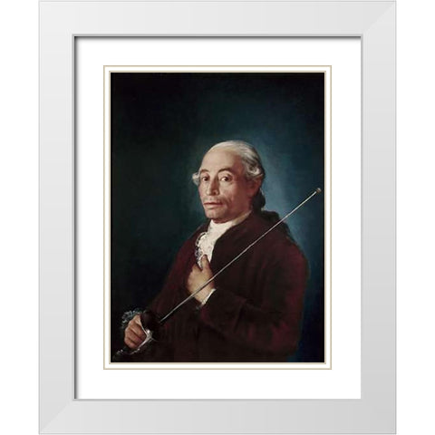 Portrait of Sabatini White Modern Wood Framed Art Print with Double Matting by Goya, Francisco De