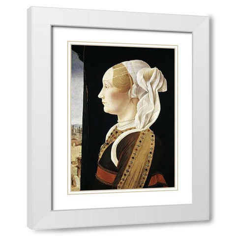 Ginevra Bentivoglio White Modern Wood Framed Art Print with Double Matting by Roberti, Ercole de