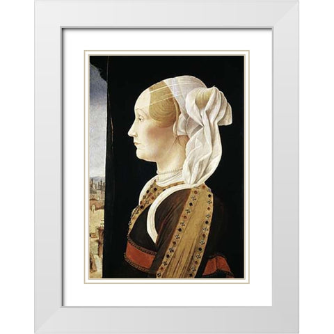 Ginevra Bentivoglio White Modern Wood Framed Art Print with Double Matting by Roberti, Ercole de