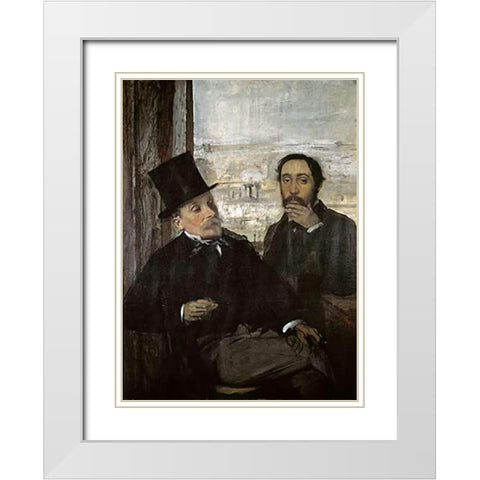 Degas and Evariste De Valernes White Modern Wood Framed Art Print with Double Matting by Degas, Edgar