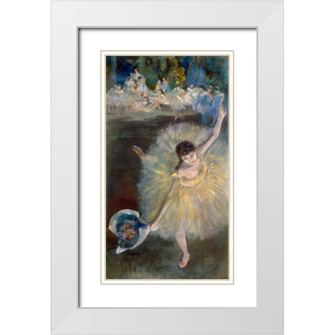 End of the Arabesque, c. 1877 White Modern Wood Framed Art Print with Double Matting by Degas, Edgar