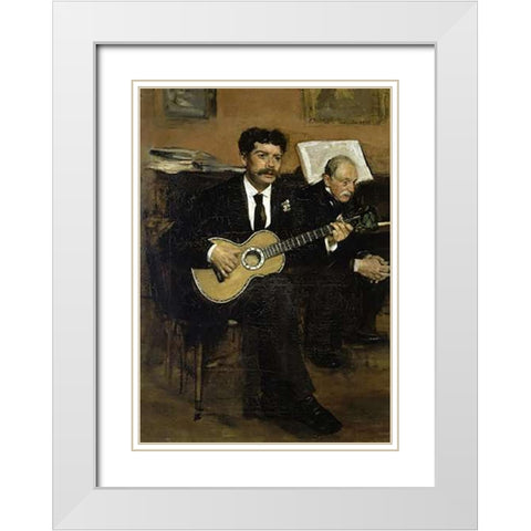 Lorenzo Pagans and Auguste De Gas White Modern Wood Framed Art Print with Double Matting by Degas, Edgar