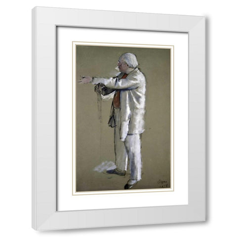 The Ballet Master White Modern Wood Framed Art Print with Double Matting by Degas, Edgar
