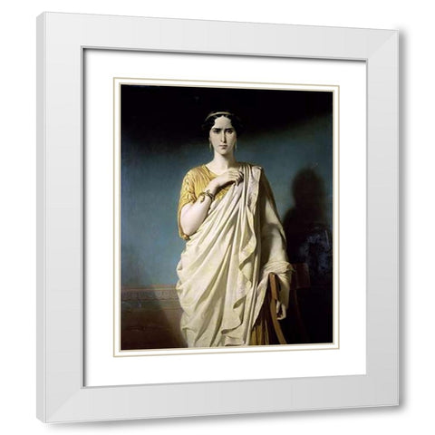 Rachel White Modern Wood Framed Art Print with Double Matting by Dubufe, Edouard