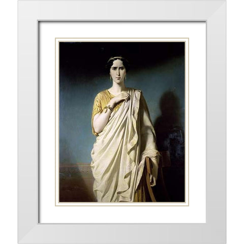 Rachel White Modern Wood Framed Art Print with Double Matting by Dubufe, Edouard