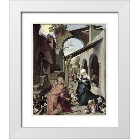 Paumgartner Altarpiece (Central Panel) White Modern Wood Framed Art Print with Double Matting by Durer, Albrecht