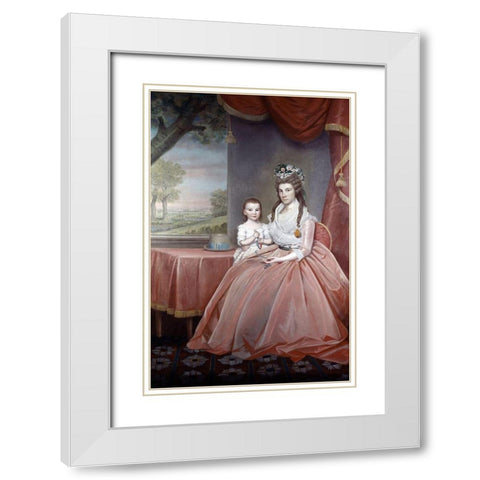 Mrs. Elijah Boardman and Her Son White Modern Wood Framed Art Print with Double Matting by Earl, Ralph