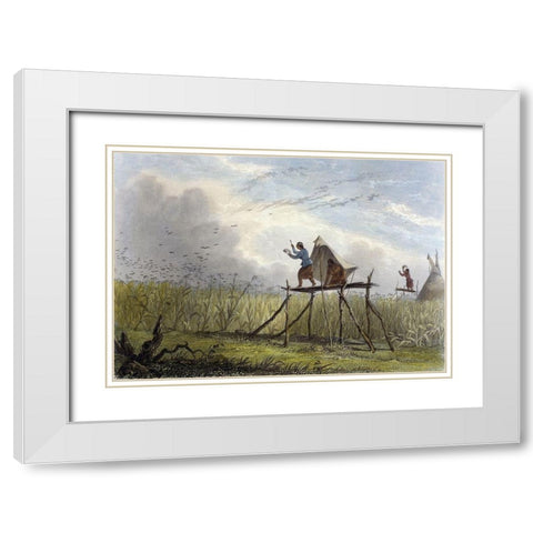 Guarding The Corn Fields White Modern Wood Framed Art Print with Double Matting by Eastman, Mary
