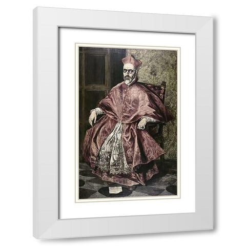 Cardinal Nino De Guevara White Modern Wood Framed Art Print with Double Matting by Greco, El