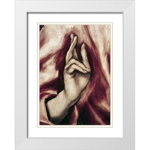 The Redeemer - Detail White Modern Wood Framed Art Print with Double Matting by Greco, El