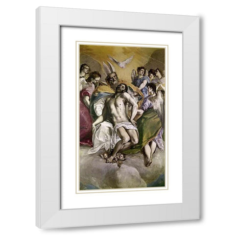 Trinity White Modern Wood Framed Art Print with Double Matting by Greco, El
