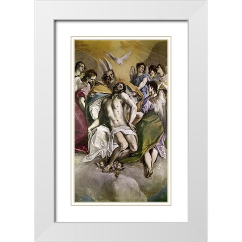 Trinity White Modern Wood Framed Art Print with Double Matting by Greco, El