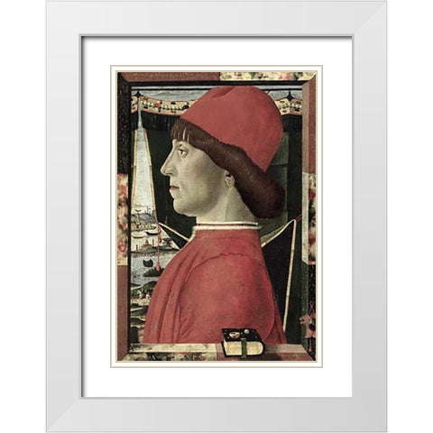 Portrait of a Young Man White Modern Wood Framed Art Print with Double Matting by d Este, Baldassarre