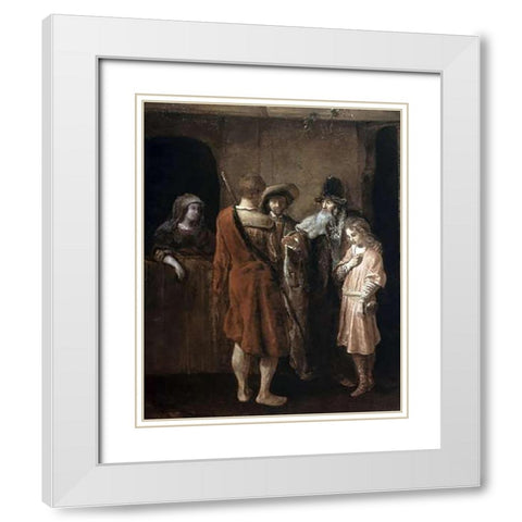 Farewell of Benjamin White Modern Wood Framed Art Print with Double Matting by Fabritius, Carel