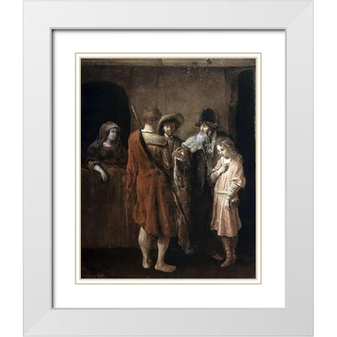Farewell of Benjamin White Modern Wood Framed Art Print with Double Matting by Fabritius, Carel