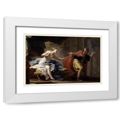 Joseph and Potiphars Wife White Modern Wood Framed Art Print with Double Matting by Falciastore, Filippo