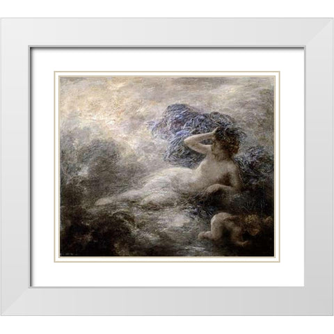 Night White Modern Wood Framed Art Print with Double Matting by Latour, Henri Fantin