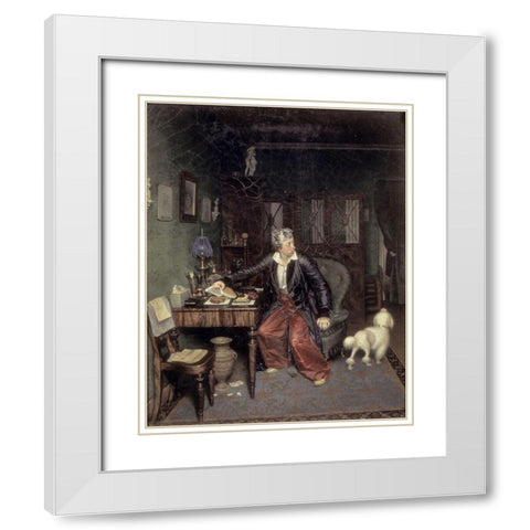 Breakfast of The Aristocrat White Modern Wood Framed Art Print with Double Matting by Fedotov, Pavel Andreevic