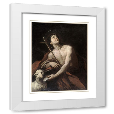 Saint John The Baptist White Modern Wood Framed Art Print with Double Matting by Ferraro, Orazio